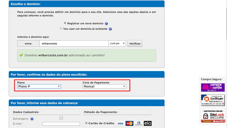 plano de hospedagem hostgator