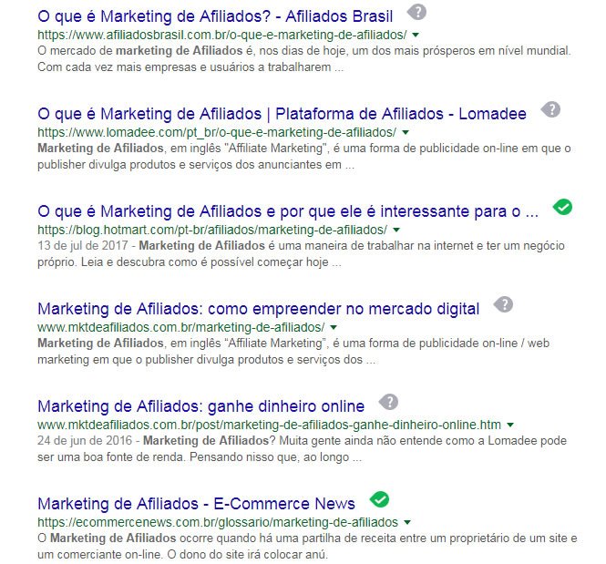 marketing de afiliados resultados