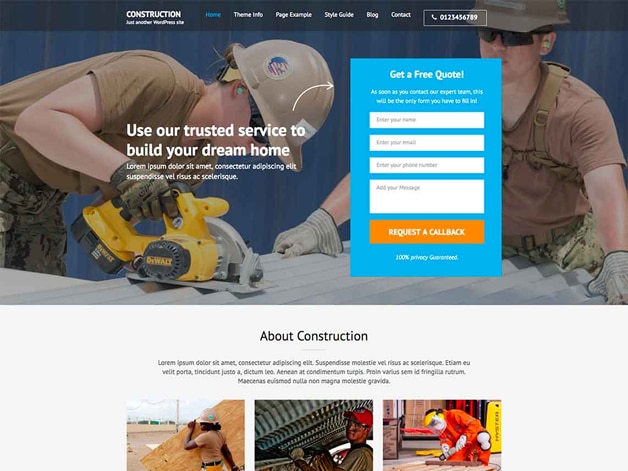 Construction Landing Page