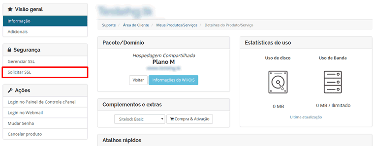 solicitar SSL Hostgator