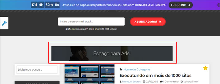 anuncios no topo do wolf wp