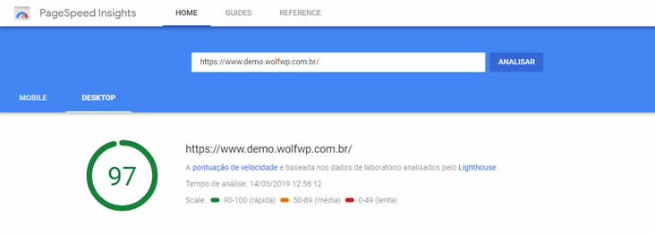 velocidade wolf wp