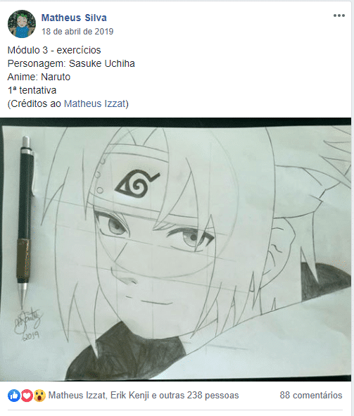 CURSO DE DESENHO MÉTODO FAN ART 2.0  Naruto drawings, Naruto art, Naruto  shippuden sasuke