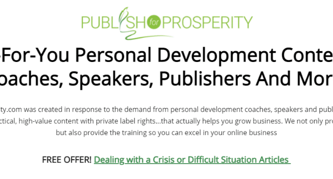 publish for prosperity
